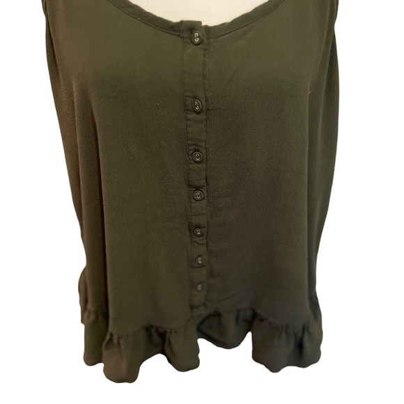 Torrid Button Green Front Ruffle Cami Top Plus Size Torrid 0 Size Large - Picture 4 of 11